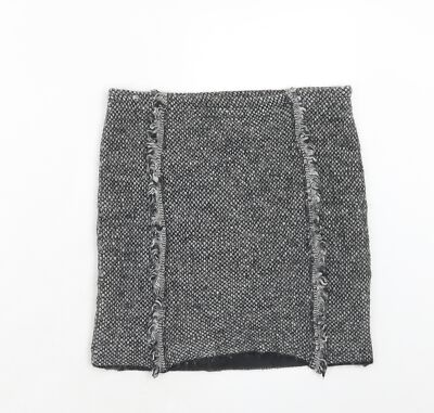 Maria Bellentani Damen grau Acrylmischung A-Linie Rock Größe 8