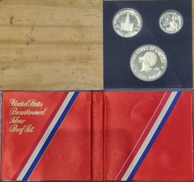 United States Bicentenial Silver Proof Set 1776-1976 Quarter, Half