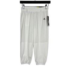 NEW Adidas Pull Up Pant Sport Athletic Bottom White Kids - M