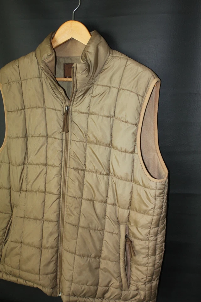 Clearwater Outfitters Men's size Medium Tan Beige Polyester Puffer Vest - Image 2 of 4