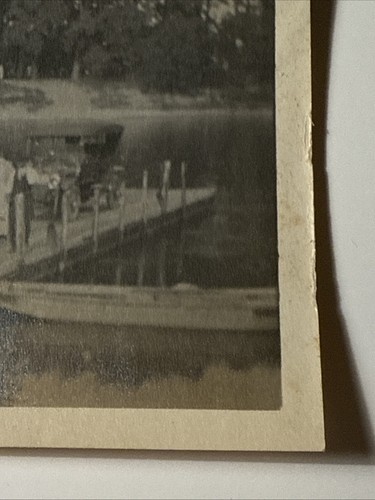 Vtg 1920s Lake Ferry Cars People Transport Barge Boat Water Photo - Picture 9 of 11