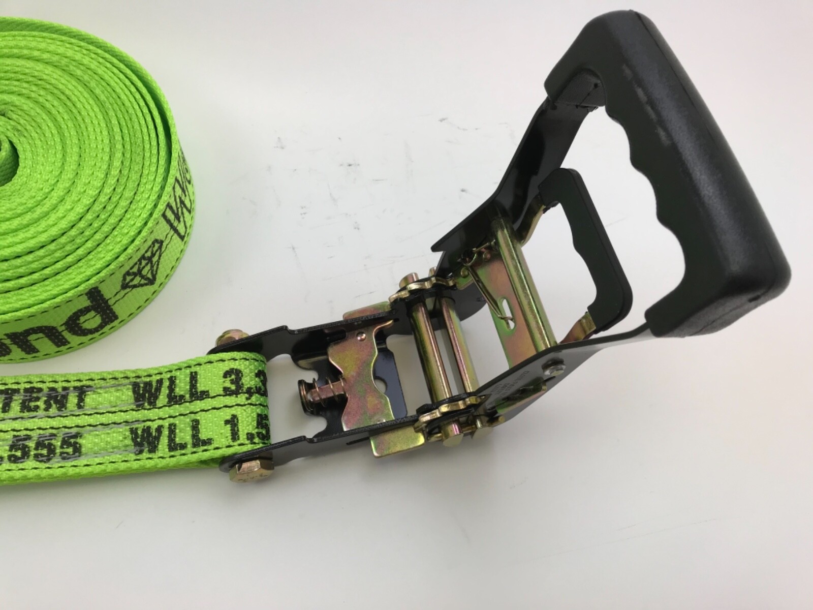 2 in x 30 ft Flat Hook Cargo Strap with Mega Ratchet and Diamond Weave