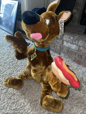 Jumbo 24” Cartoon Network Scooby Doo Plush Holding Hot Dog Play By Play  W/Tag