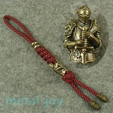 Handmade   Armored Warrior  Paracord beadKnife Lanyard Brass Beads GH469