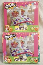 Shopkins Twin Sheet or Full 3 PIECE SET You Pick Size Brand New See Drop-Down