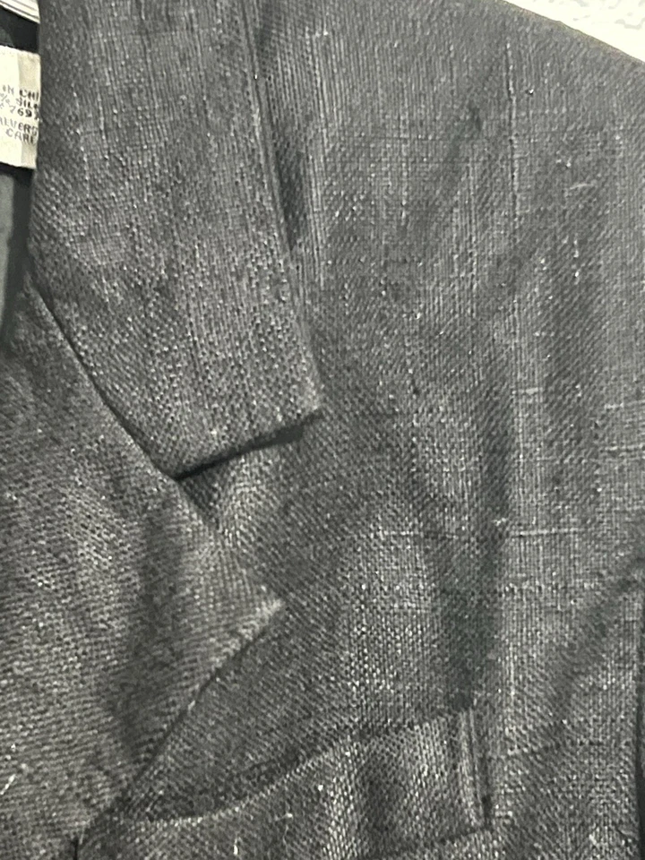 Blazer clásico corpcore vintage Ann Taylor talla 6 negro seda cruda 3 botones para mujer Foto 2 de 4