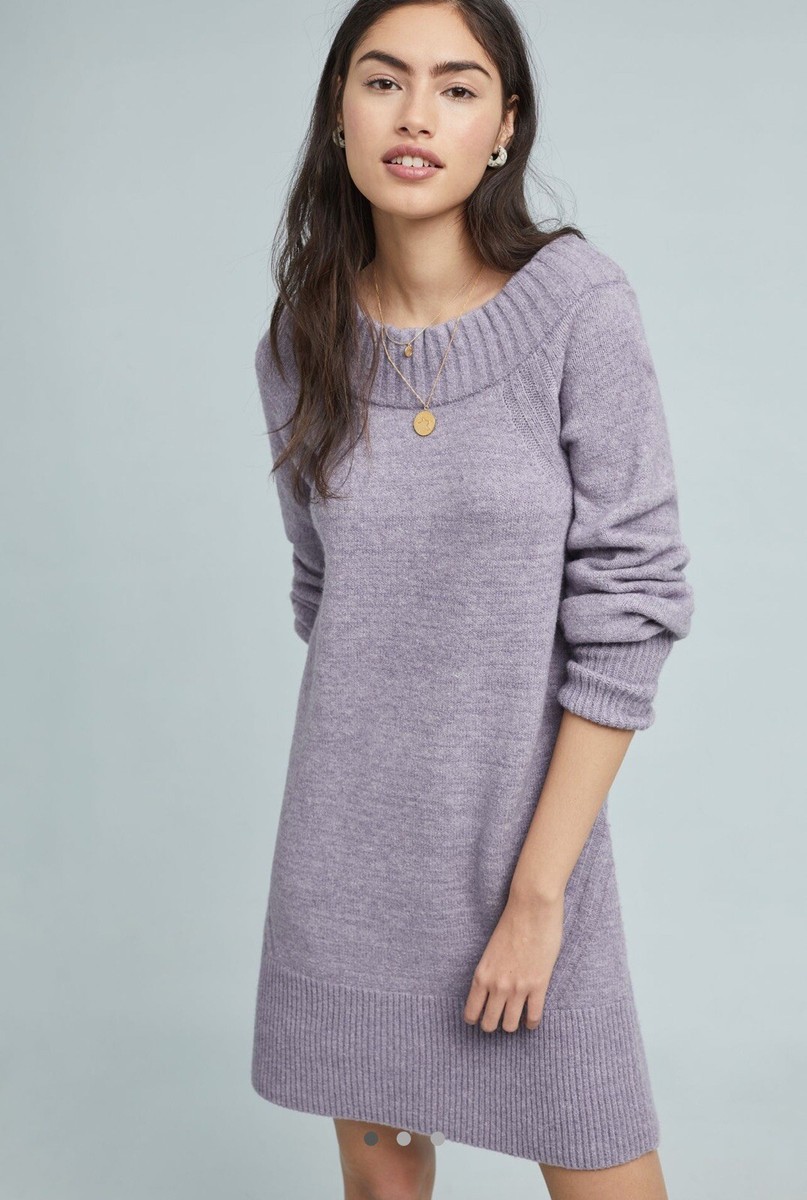 Anthropologie Rhyme Sweater Dress Medium in Lavender