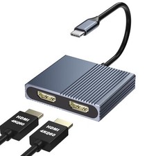 HDMI Splitter for Dual Monitors, Dual HDMI Adapter for 2 Monitors, ... Fast Ship
