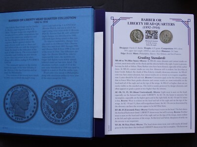 Whitman Barber Quarter Coin Album 1892-1916 - Liberty Head Quarter Collection Holder #9120