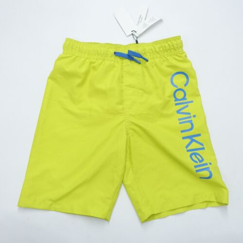 Calvin Klein Swimwear Shorts Boys M (10-12) Yellow Polyester Mesh Elastic Waist - Picture 1 of 7