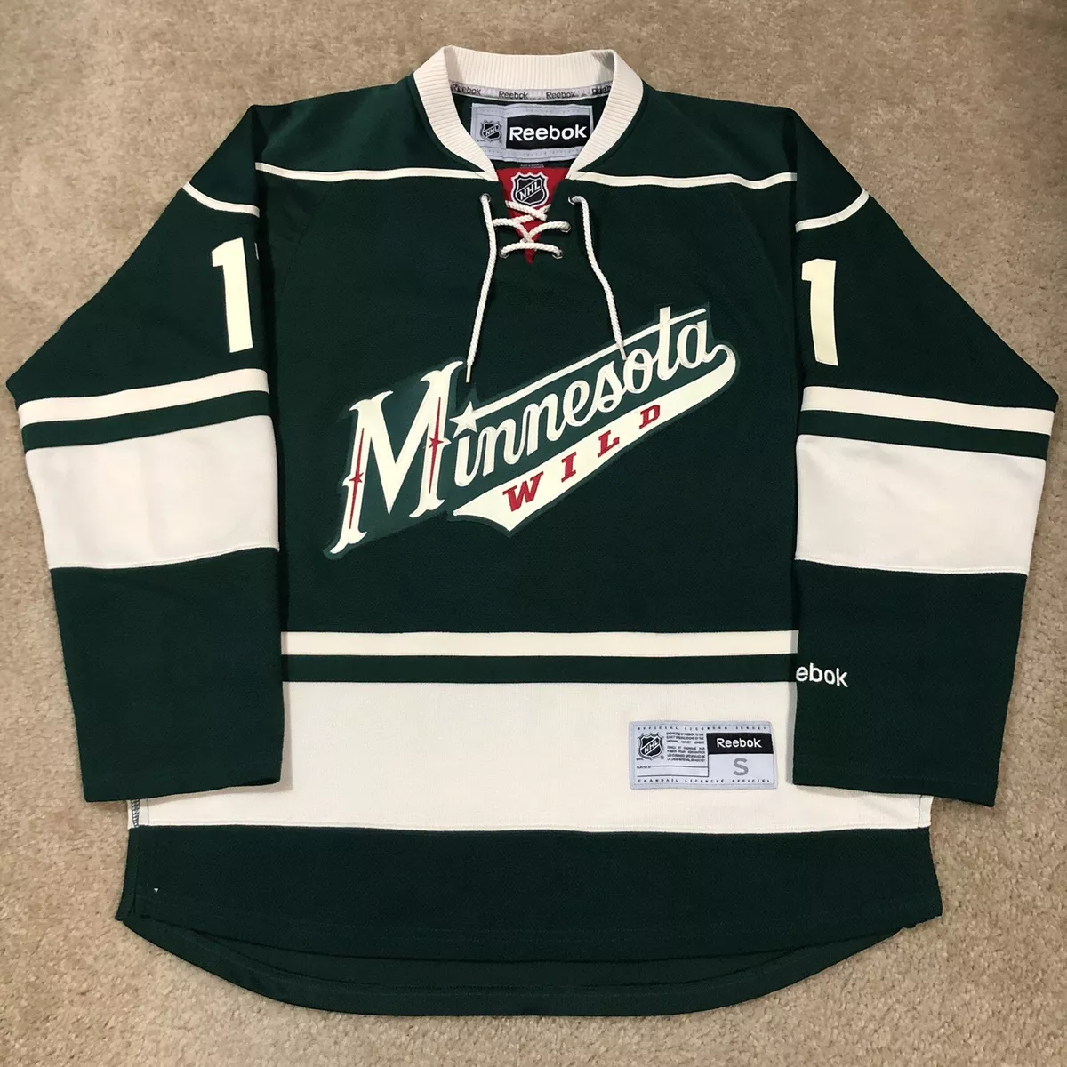 Reebok Zach Parise Minnesota Wild Word Mark NHL Jersey Green