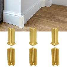 4.07 Inch 3 Inside  3 Outside Self Adhesive Baseboard Corner Blocks Gold 