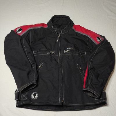 Vtg Belstaff M Padded Jacket Motorcycle Zip Pockets Black Red England