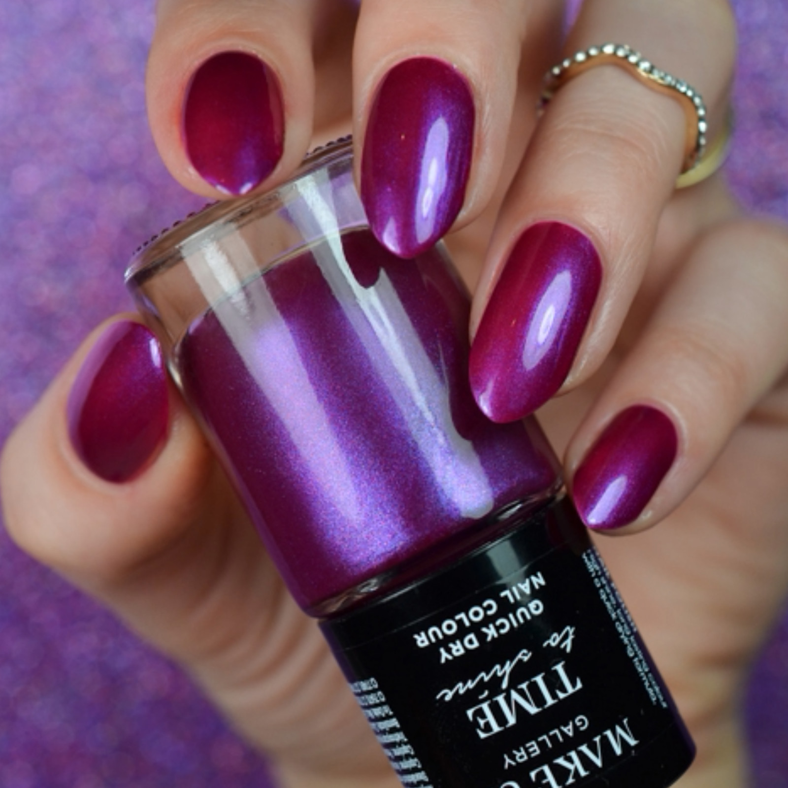 Make Up Gallery Time To Shine Nail Colour Purple Sheen Nail Polish 10ml Shimmer