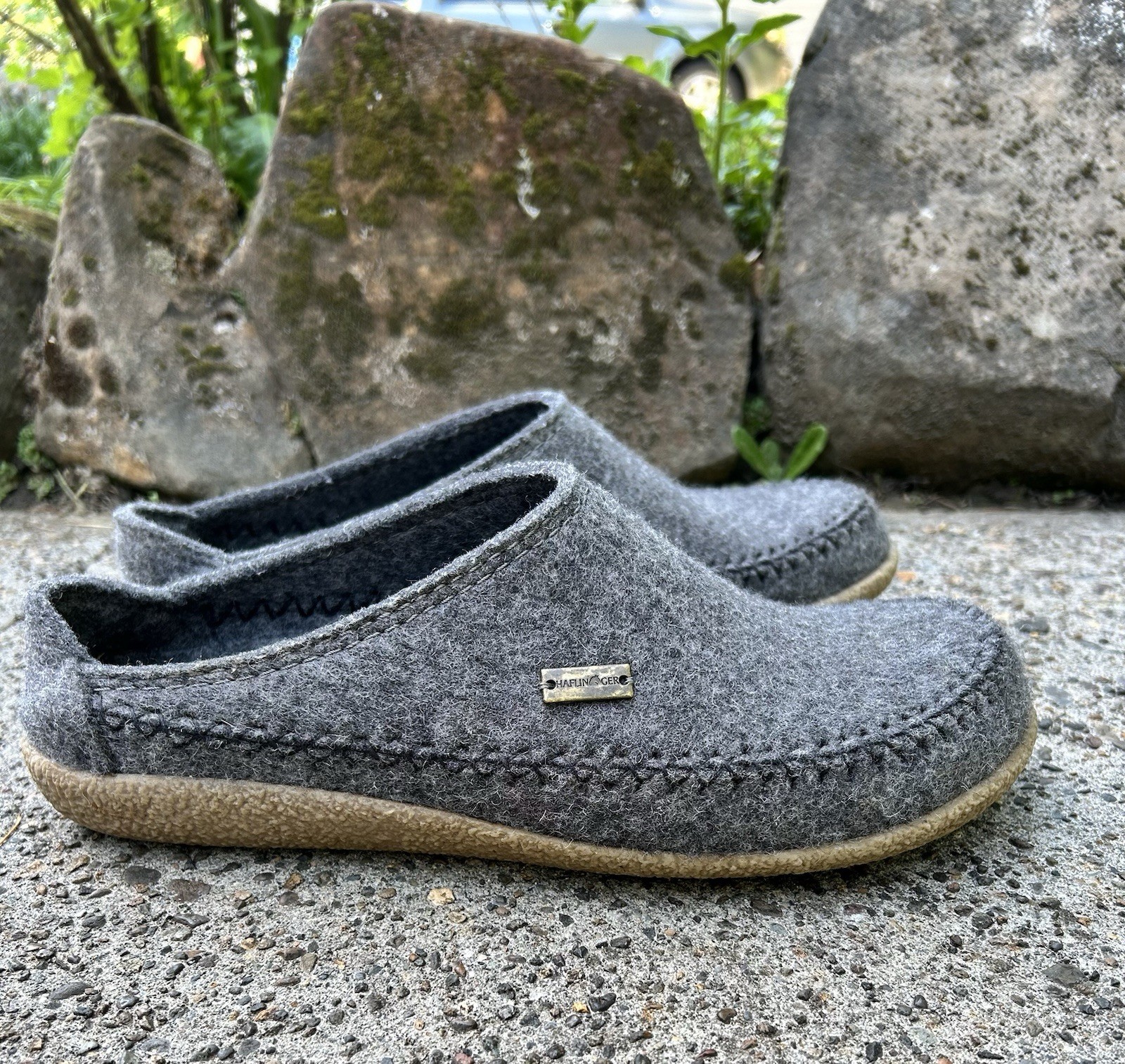 SAOLA Haflinger Ciabatte Uomo At Nordkap Lana Suola Rigida Grigio Taglia EU 46 US 13