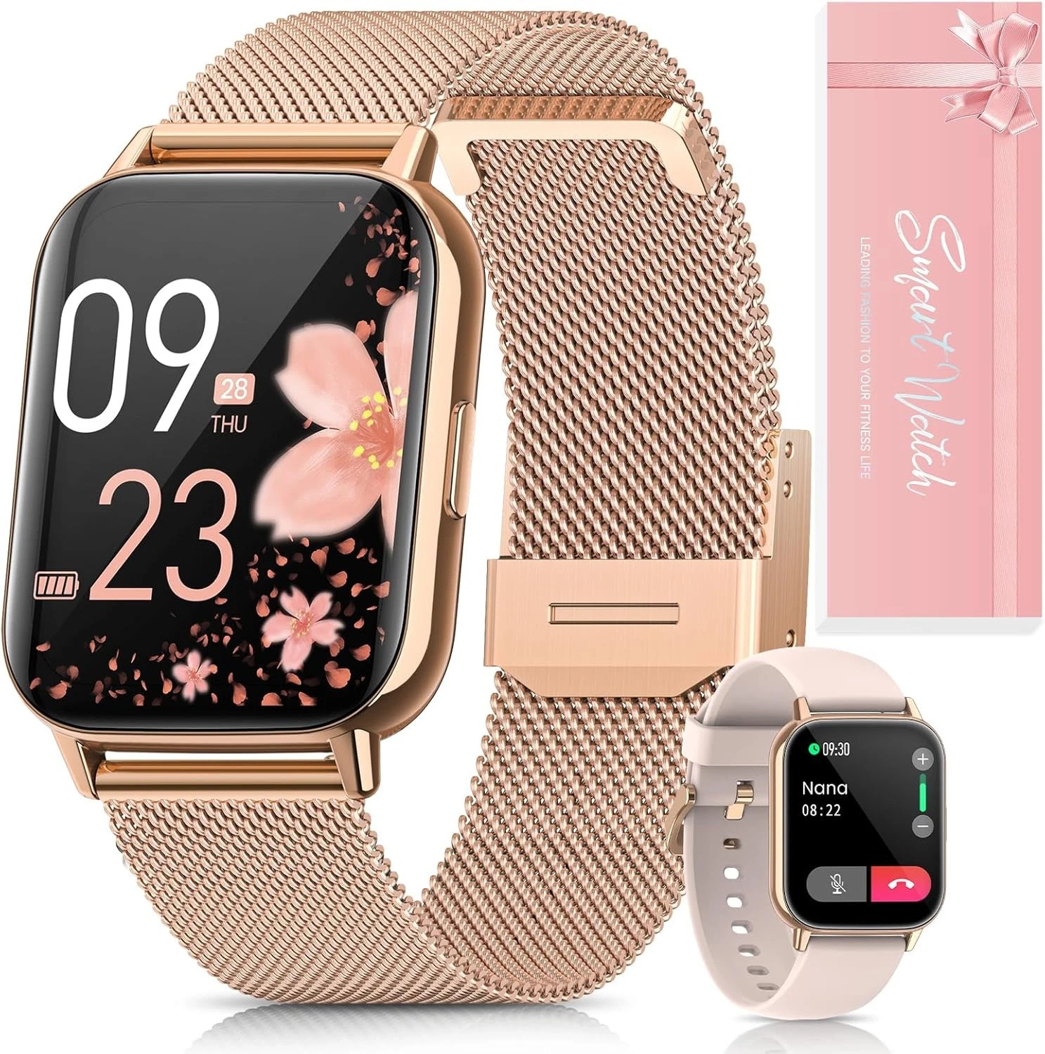 Smart Watch Women Gift Box with Phone Function Wrist Watch for iOS Android