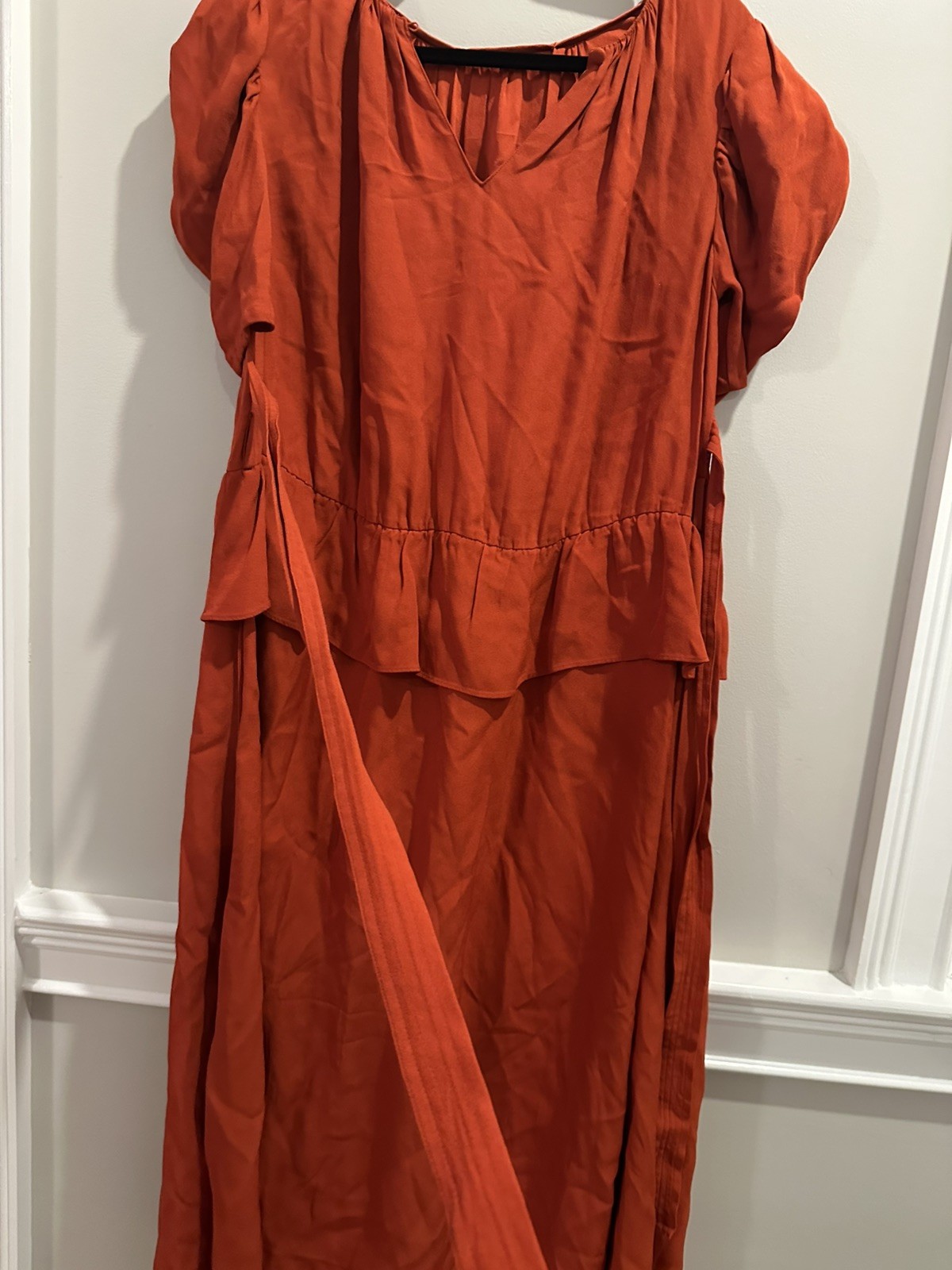 Ulla Johnson Midi Marion Dress Womens Size Red Or… - image 8
