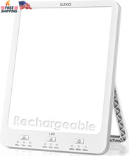 SUXIO Light Therapy Lamps Rechargeable, 10000 Lux Sunlight Lamp with Wake-Up Fun