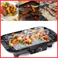 VickyHome BBQ Elektrogrill, abnehmbares Gestell, Ölabtropfschale, rauchfrei antihaftbeschichtet