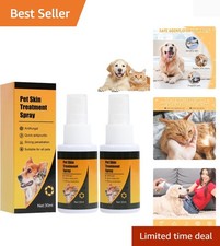 Natural Pet Skin Spray 2-Pack for Dogs  Cats - Soothing and Cleansing Care