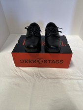 Deer Stags Boys 12m Blazing Black Oxford Dress Shoes NIB