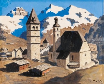 Kitzbühel in Spring Alfons Walde Austrian Alps VINTAGE painting poster print