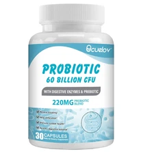 Probiotics 60 Billion CFU with 10 Strains & 3 Organic Prebiotics,Probiotics Supp