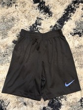 Black Nike Dri- Fit Boy Shorts with Blue Logo Size 6 Youth Excellent Condition
