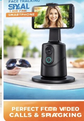 Rotating mobile phone holder, face tracking, live streaming