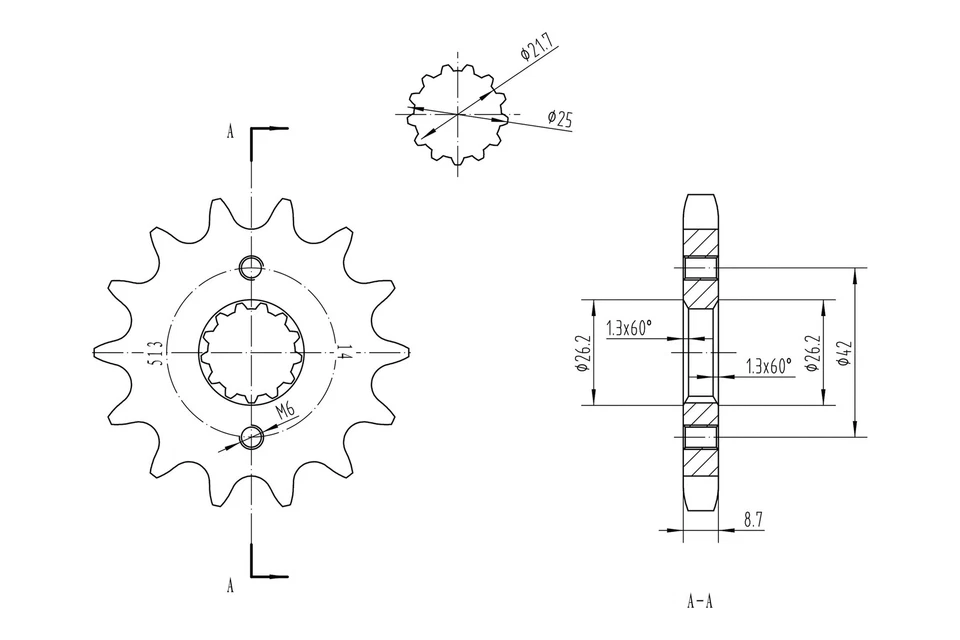 For Suzuki GSX1250FA 2011 BikeMaster 965642 530 Series Front Sprocket Foto 2 de 2