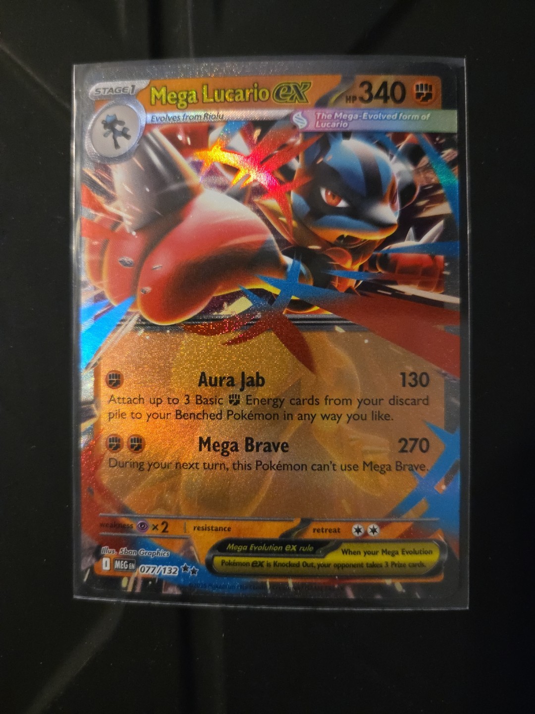 Mega Lucario ex 077/132 Me01: Mega Evolution Holo
