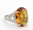 LAB CREATED 8.50 Cts YELLOW TOPAZ & GENUINE DIAMOND RING .925 Sterling Silver — photo 3
