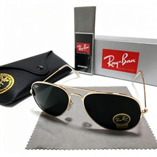 Ray-Ban RB3026 Round Metal Gold Frame Mirror Dark Green Lenses Sunglasses