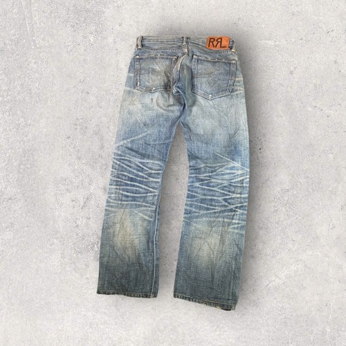 RRL Double RL Low Straight Selvedge Shuttle Woven Denim Jeans Mens 28x28 USA