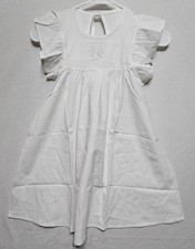 Girl's White Dress Ruffle 1/4Sleeve Flower Girl, Baptismal, Summer Size 7 Cotton