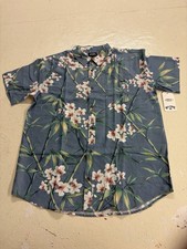 Billabong Men s Sunday Lounge Blue Button Down Floral Shirt Size: XL