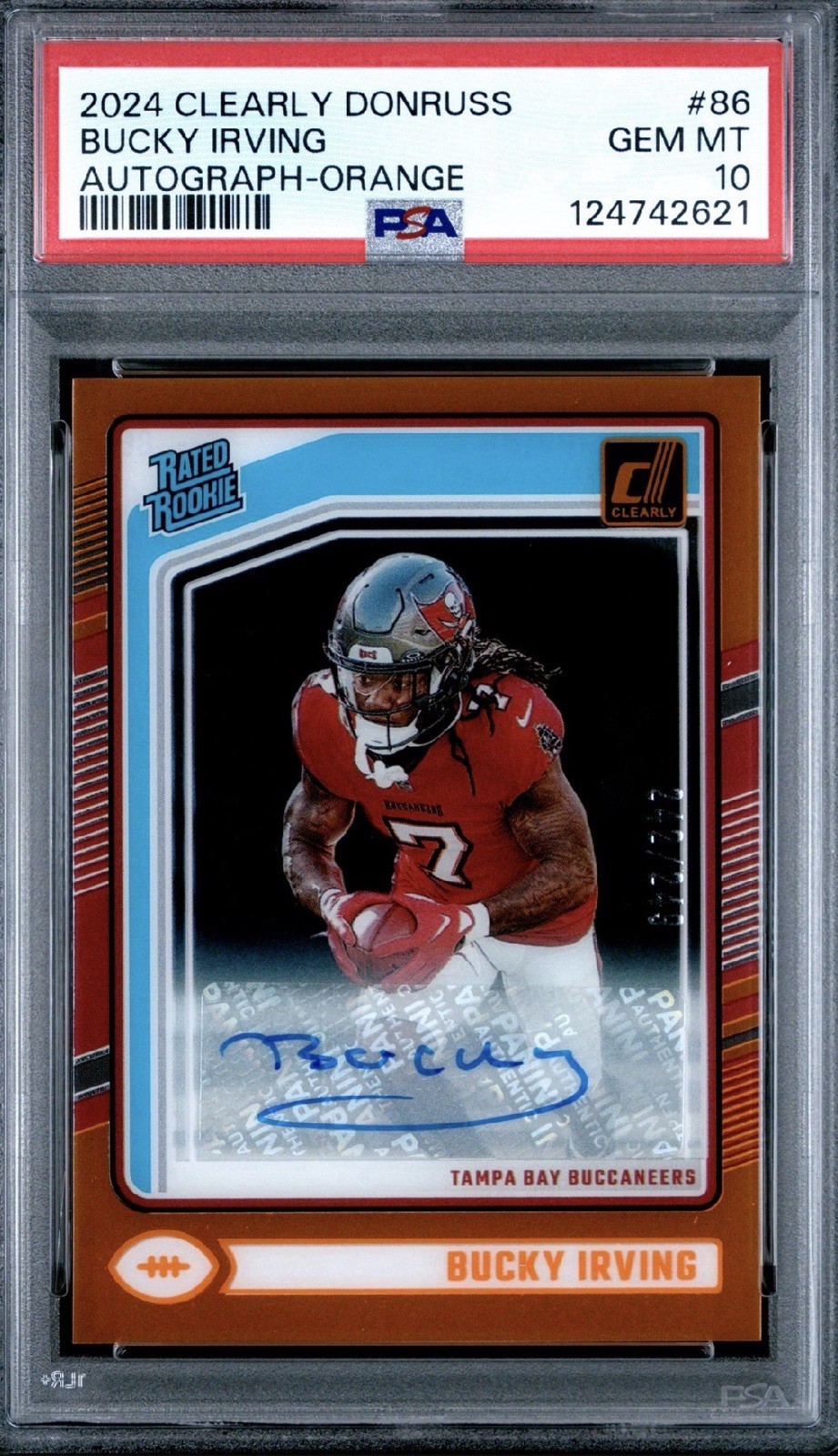 Bucky Irving Panini Clearly Donruss #86 Orange