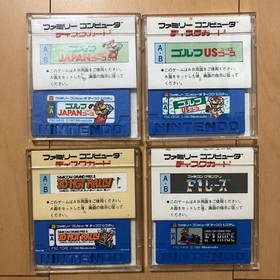 Famicom Disk System Mario games lot of 4 disks 3D Hot Rally Golf F1 FDS Card