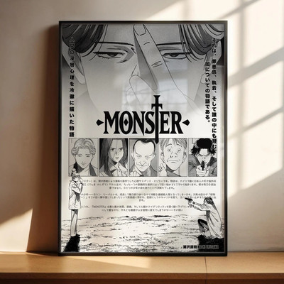 Monster Johan Liebert Anime Poster - Japanese Manga Print Wall Art Decor Gifts