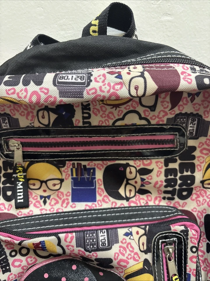 Mochila vintage Y2K Harajuku Lovers corazones cuadros azul marino rosa Gwen Stefani Foto 4 de 4