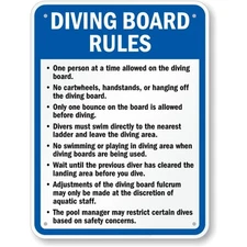 Diving Board Rules Aluminum Weatherproof Sign b01087
