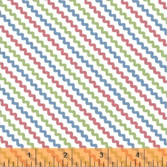 Sewing Theme Fabric - Stitch in Time Ric Rac Multi Print by Windham YARD  