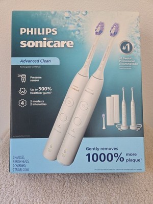 Philips Sonicare Advanced Clean Rechargeable Electric Toothbrush 2 Pack
