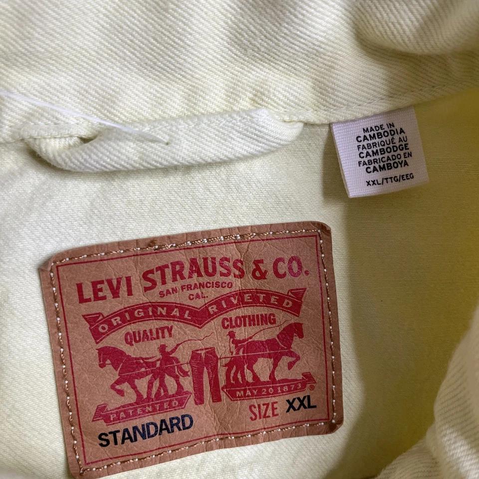 Conjunto de chaqueta y jeans Levi’s Denim para hombre 2XL 36x32 camionero amarillo mono clásico Foto 4 de 4