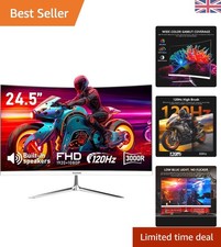 Versatile 24.5 Inch Curved Monitor with 120Hz and Built-in Speakers for Gaming
