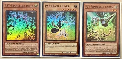 Yugioh! 1x PSY-Framegear Gamma + Delta +  PSY-Frame Driver RA05 SR 1st Ed NM