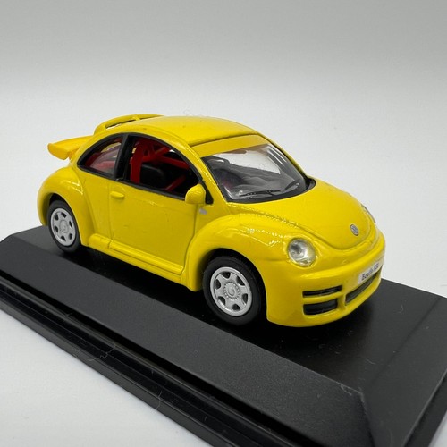 REAL-X 1/72 Volkswagen New Beetle RSI Yellow Diecast Model Car with Display 1:72 - Picture 6 of 10