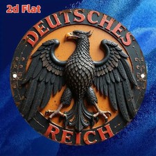 Blechschild rund Deutsches Reich Adler Vintage Metallschild TEL3555