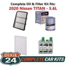 2020 Nissan TITAN 5.6L Complete Cabin, Air & Oil Filter Kit (0W-20)