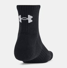 Under Armour Training Cotton Quarter Socks 6 Pack Black Arch Support Lock In Fit
